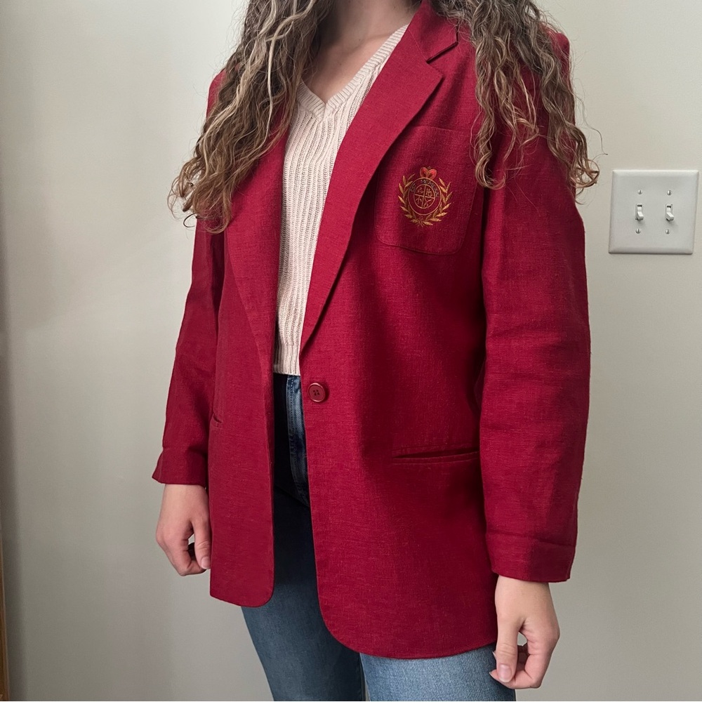 Vintage Prep School Boy Red Blazer